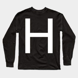 Helvetica H in white Long Sleeve T-Shirt